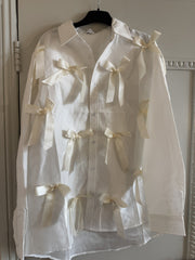 Snowdrop Satin Bow Shirt