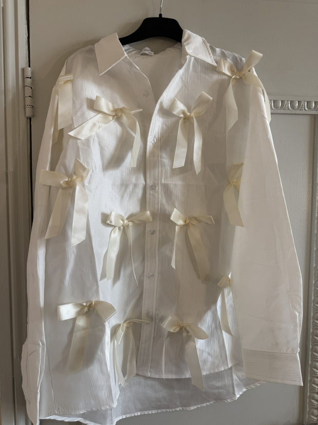 Snowdrop Satin Bow Shirt