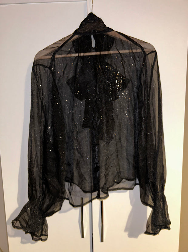 Night Sky Sparkle Bow Blouse