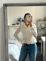 Orchid Lace Peplum Shirt