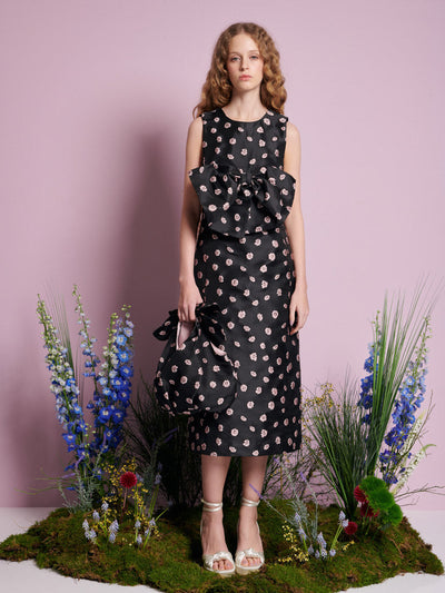 Rose Bells Jacquard Bow Dress