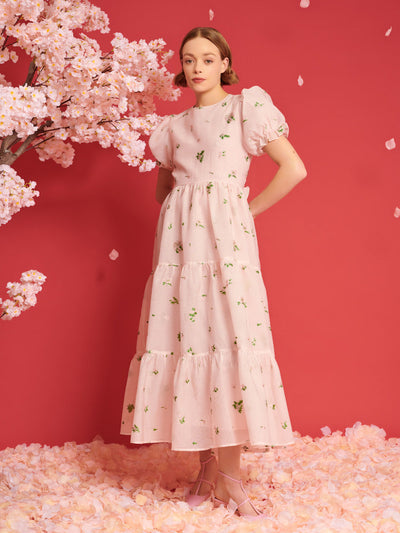 <b>DREAM</b> Pompon Organza Midi Dress