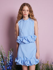 Lavender Gingham Cropped Top