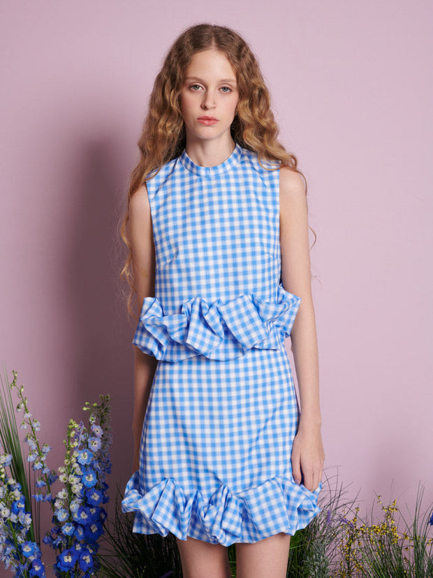 Lavender Gingham Cropped Top