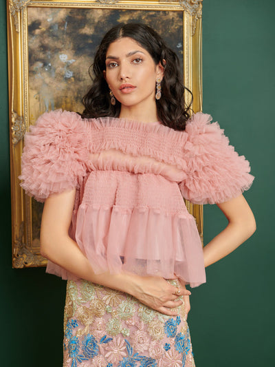 <b>DREAM</b> Frida Tulle Ruffle Top