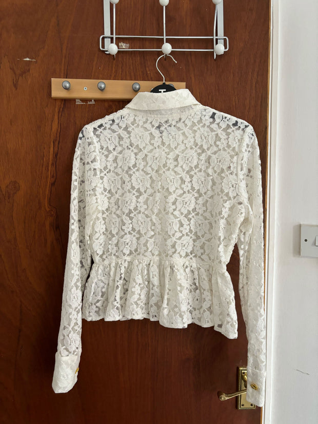 Orchid Lace Peplum Shirt