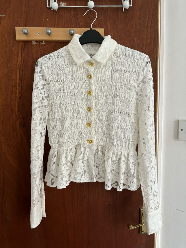 Orchid Lace Peplum Shirt